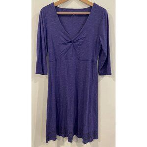 Horny Toad Dress Fit Flare 3/4 Sleeve Purple Size Medium M